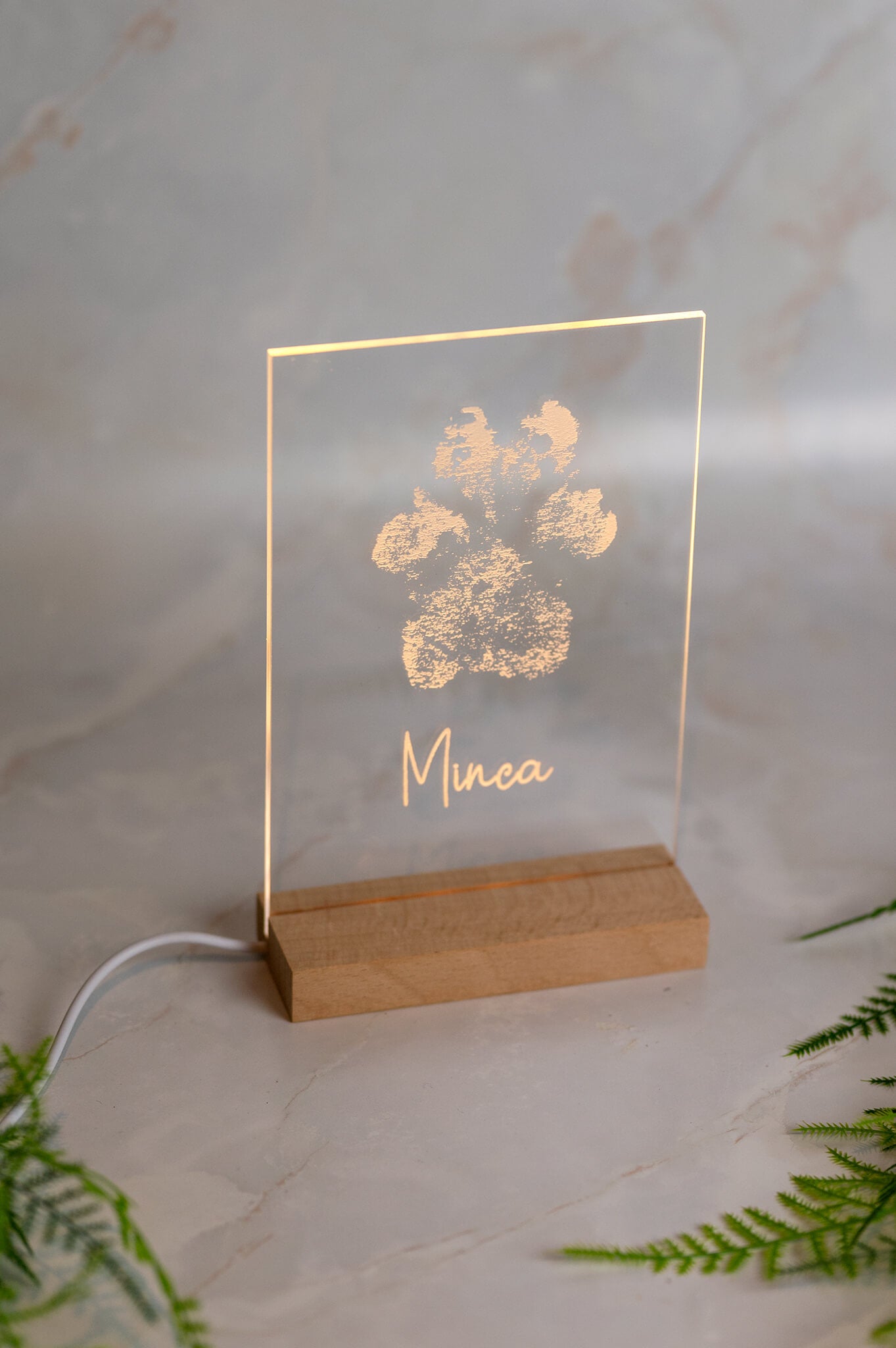Lampje met gepersonaliseerde gravure