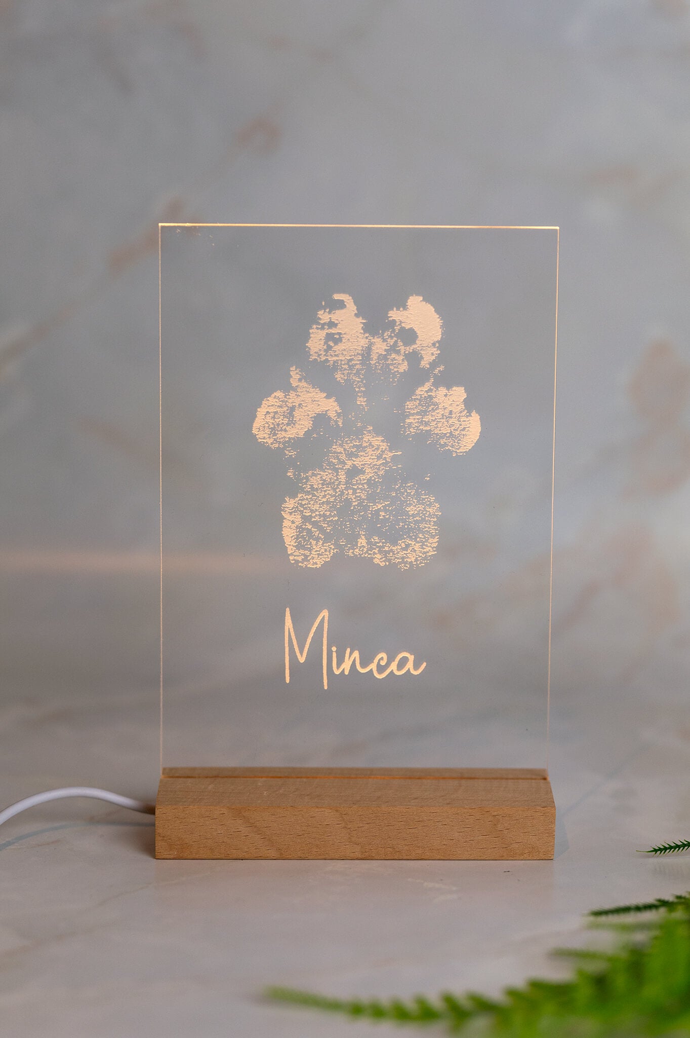 Lampje met gepersonaliseerde gravure