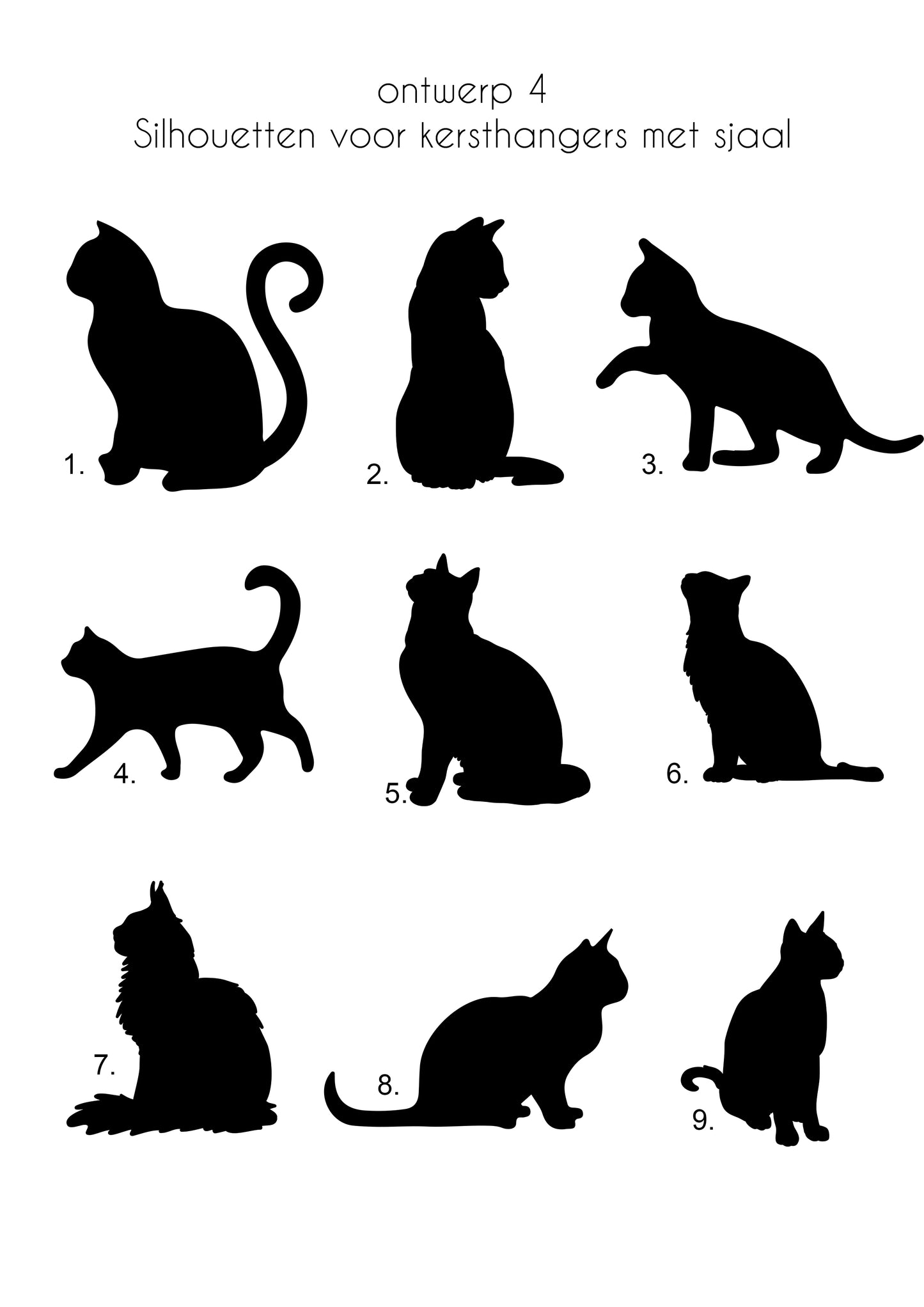 Kersthanger kat met sjaal